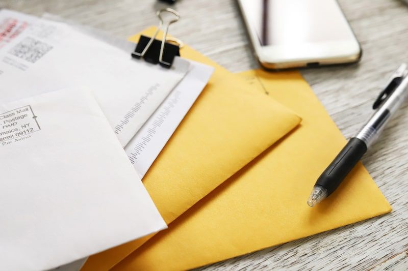 Mail on a desk