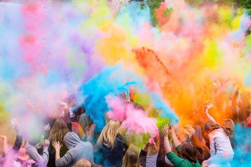 holi celebration with colours