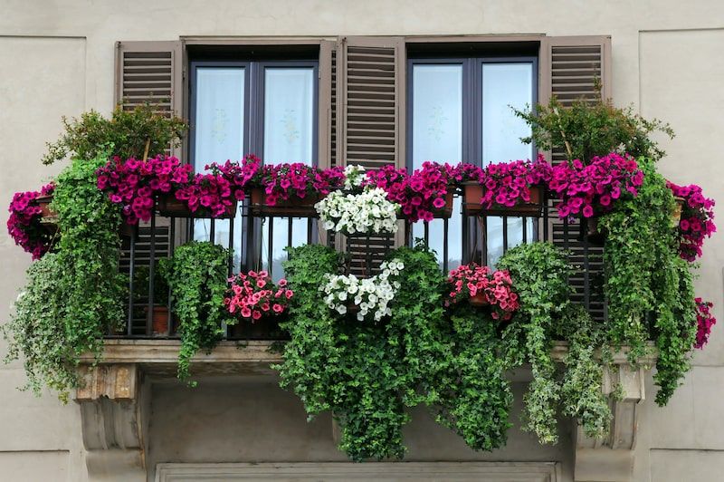 balcony with garden