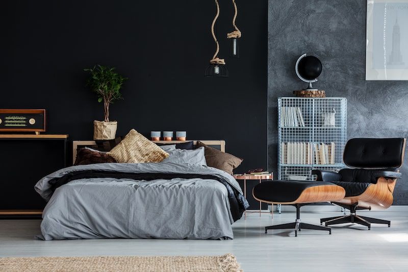 bedroom with modern accessories