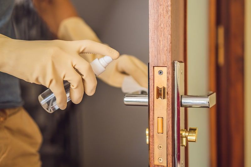 sanitizing home door