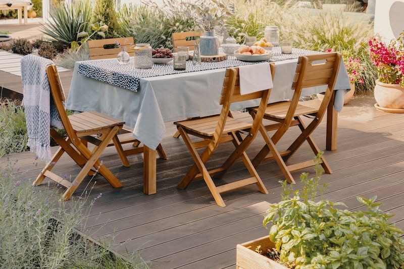 Dining table on the balcony