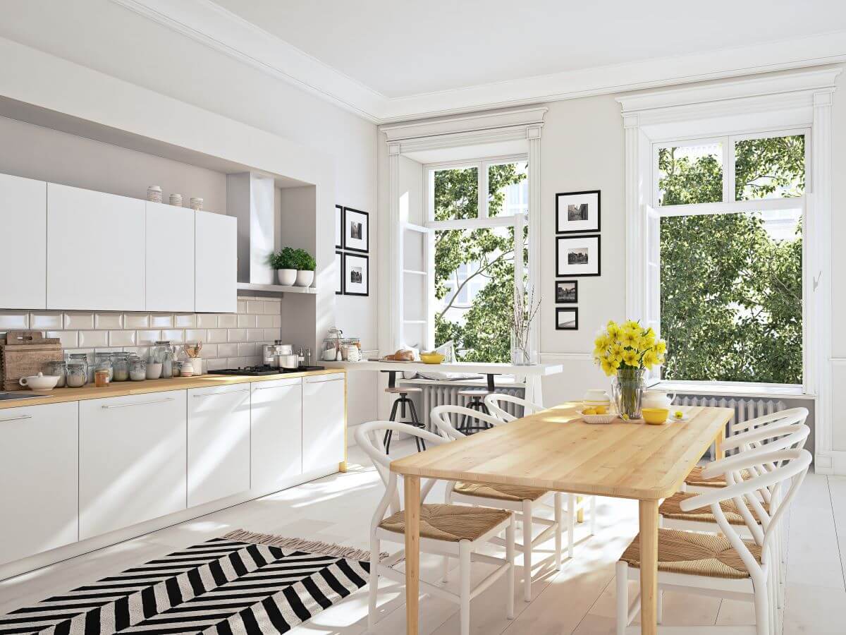 Glass Windows in a kitchen