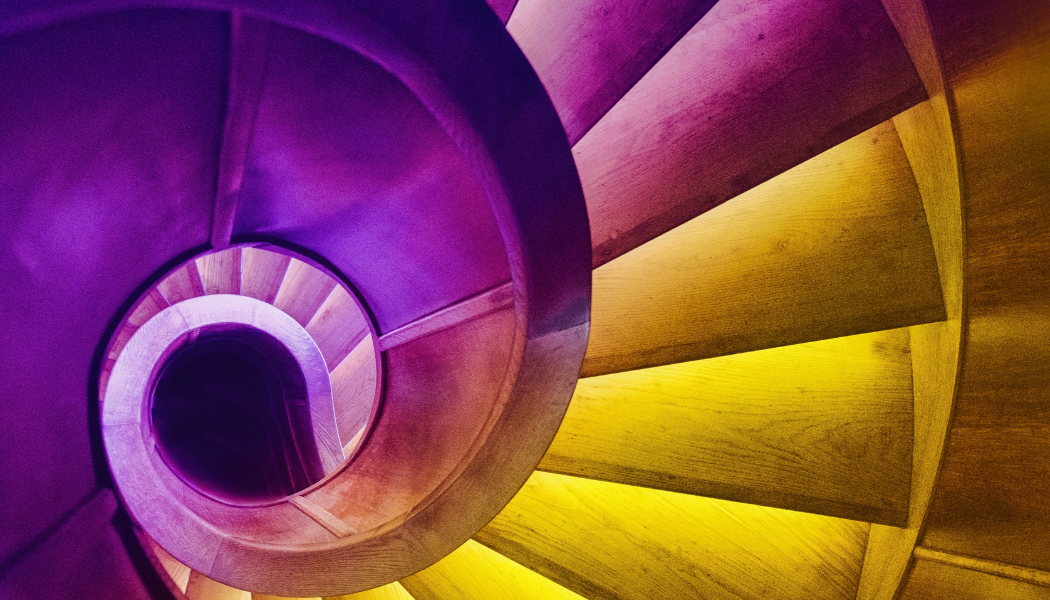 deep purple and gold stairs
