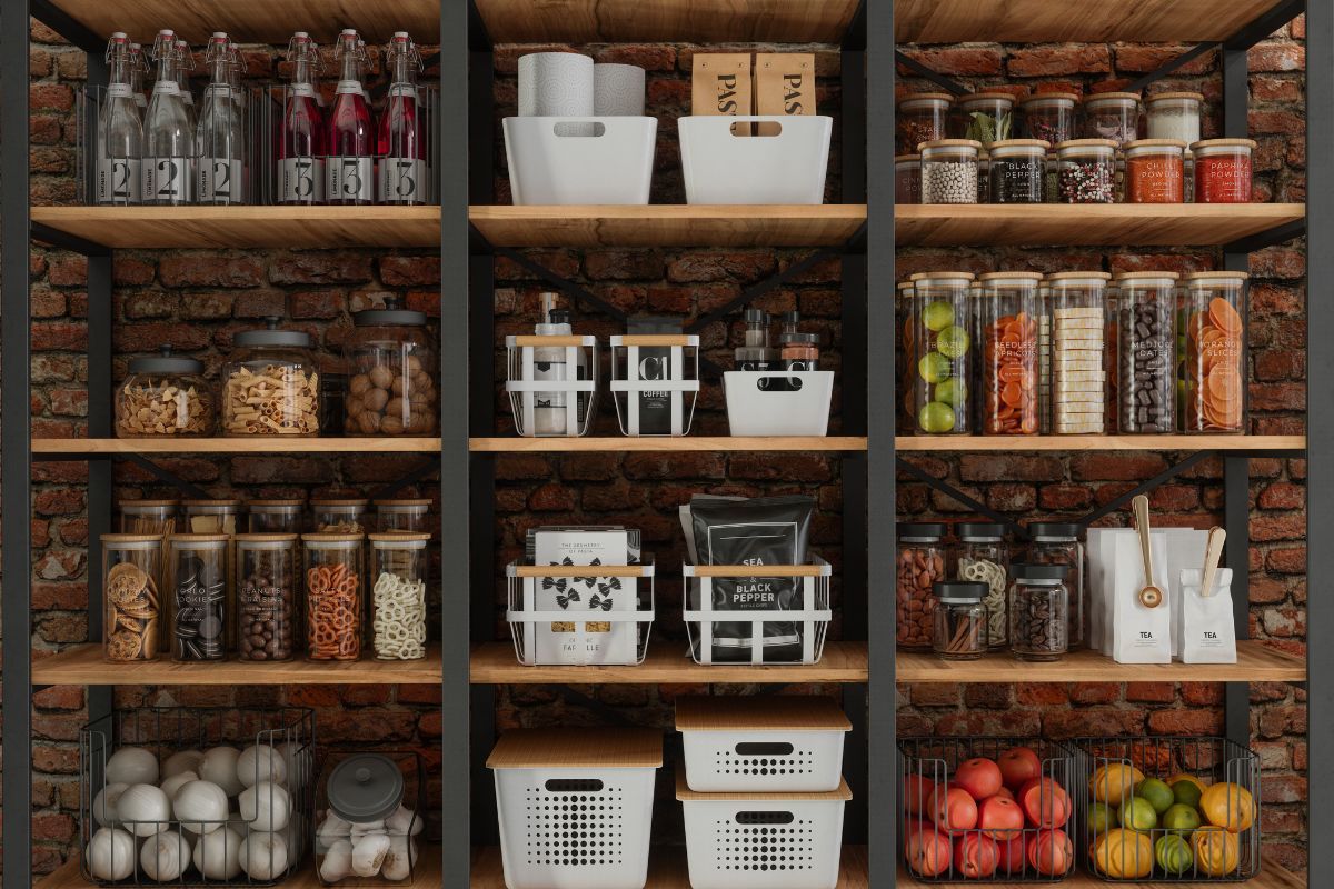 food is stored in airtight containers