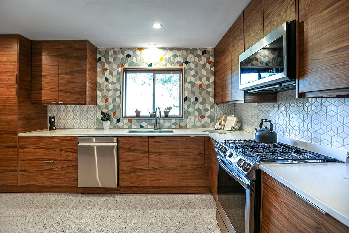 Kitchen with Mid-Century Modern Warmth