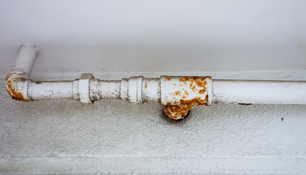 Rusted Water pipe in a household