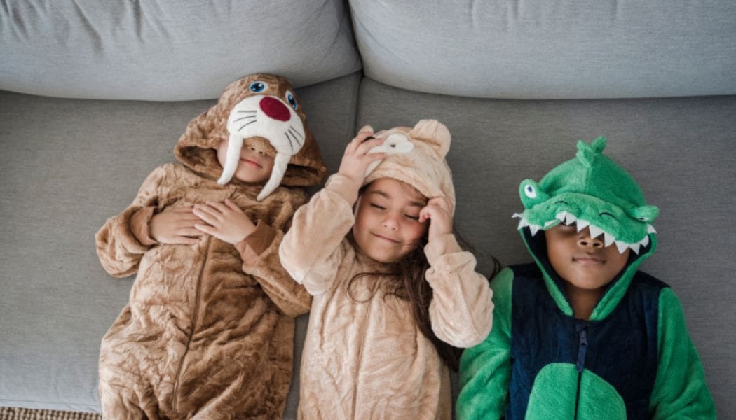 Kids in animal costumes