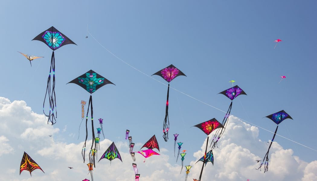 Kites Flying in the Sky
