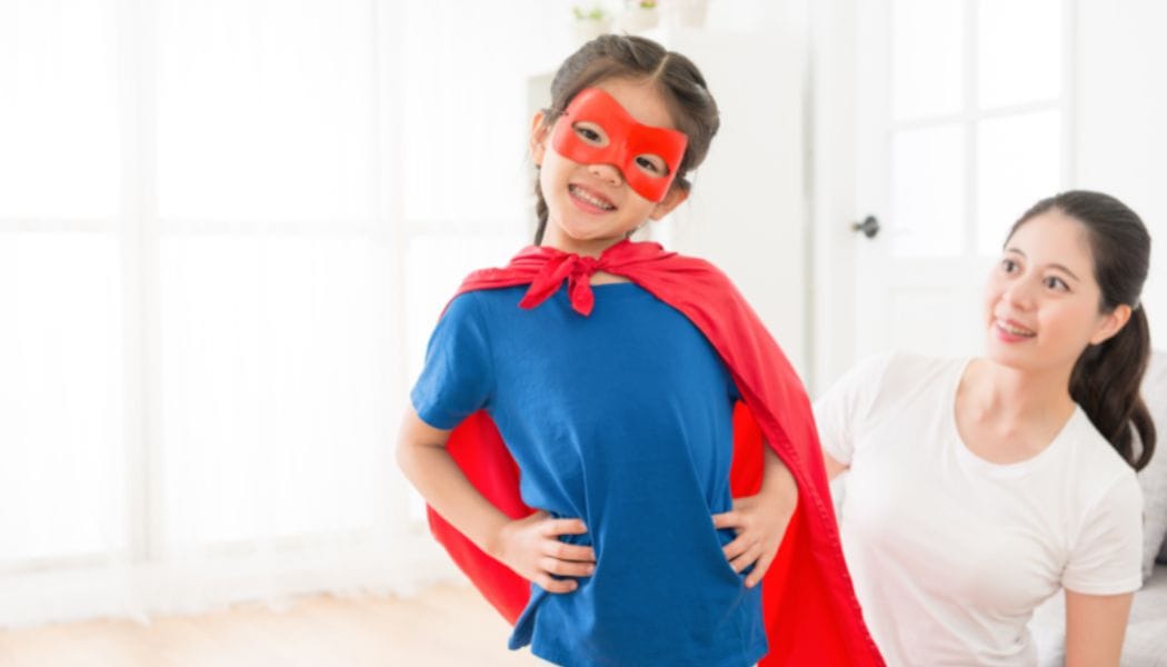 Little girl dressed as a Superhero