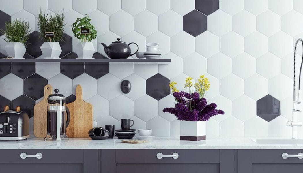 white kitchen tiles