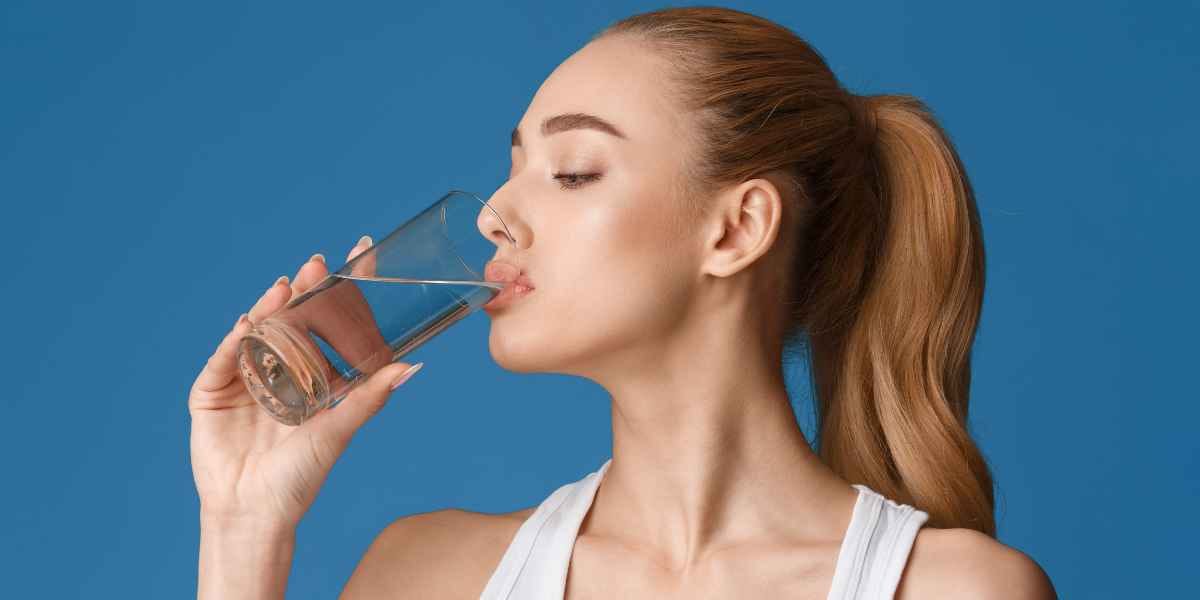 woman drinking water