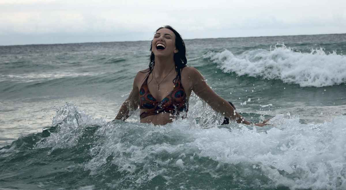 woman swimming in the sea