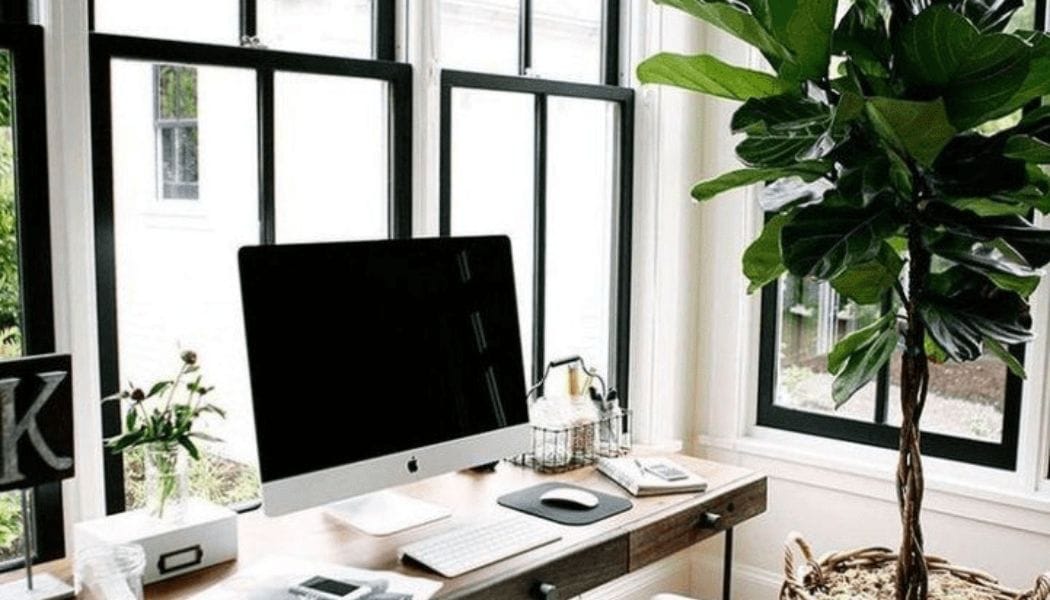 window facing desk