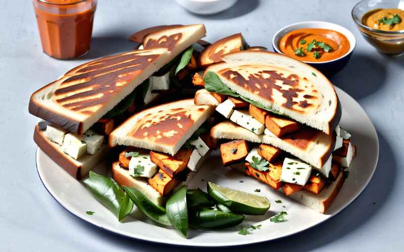 Image of a healthy paneer sandwitch