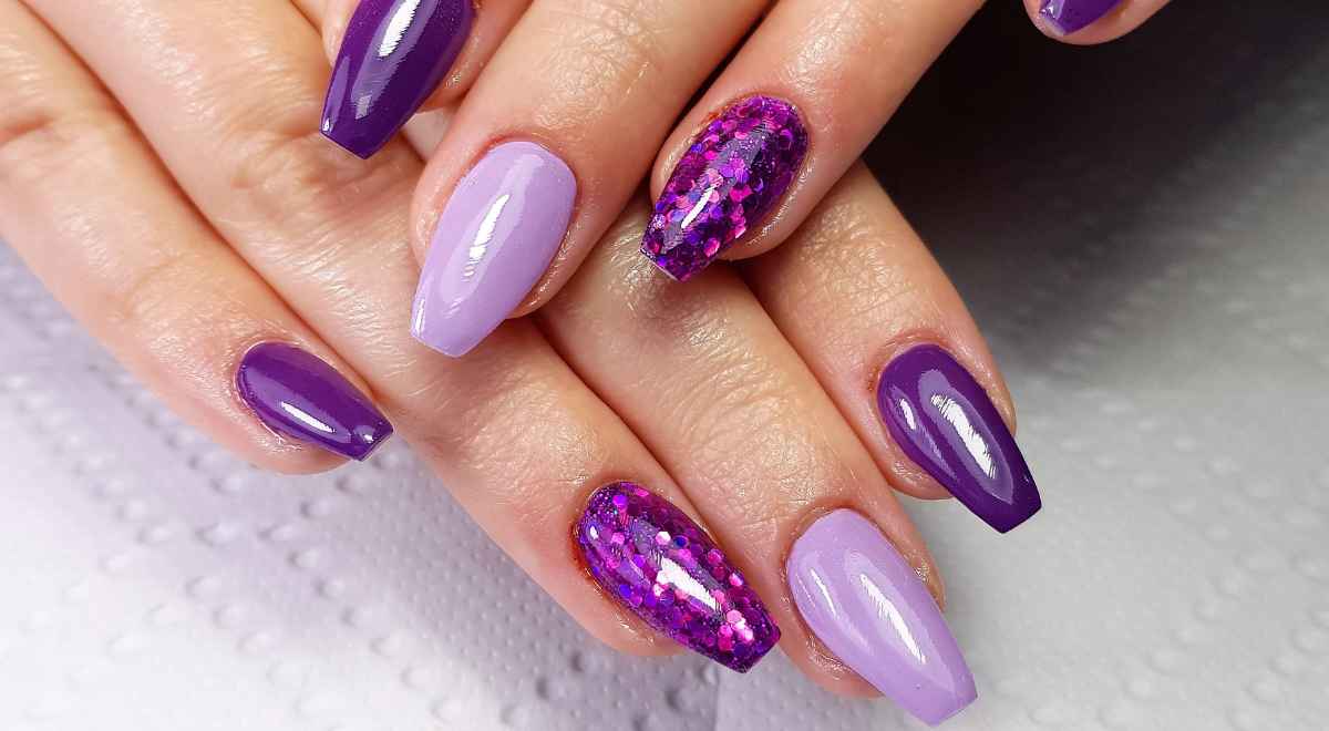 lavender and violet mix n match nail art design