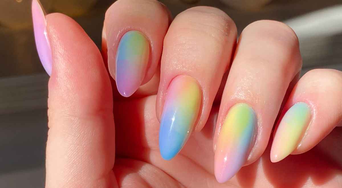 rainbow nail art design