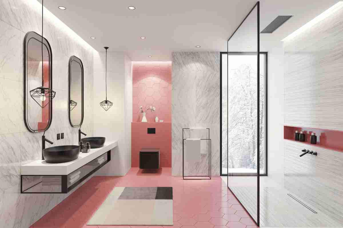 bathroom glossy tiles