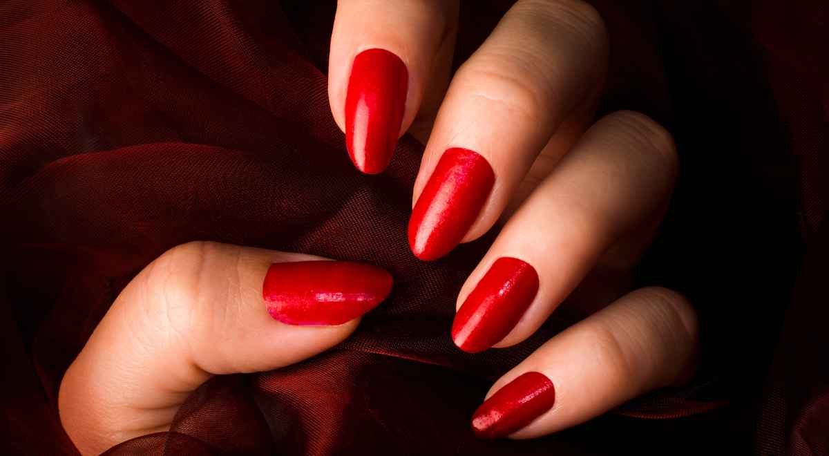 blood red nails