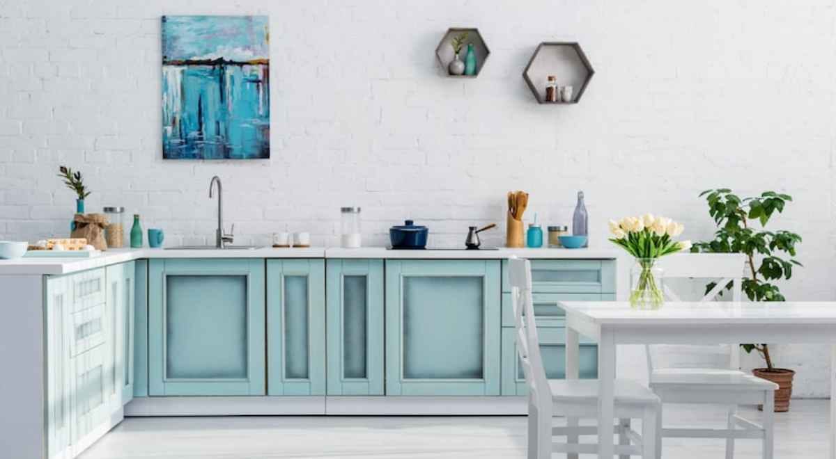 kitchen space with white interior