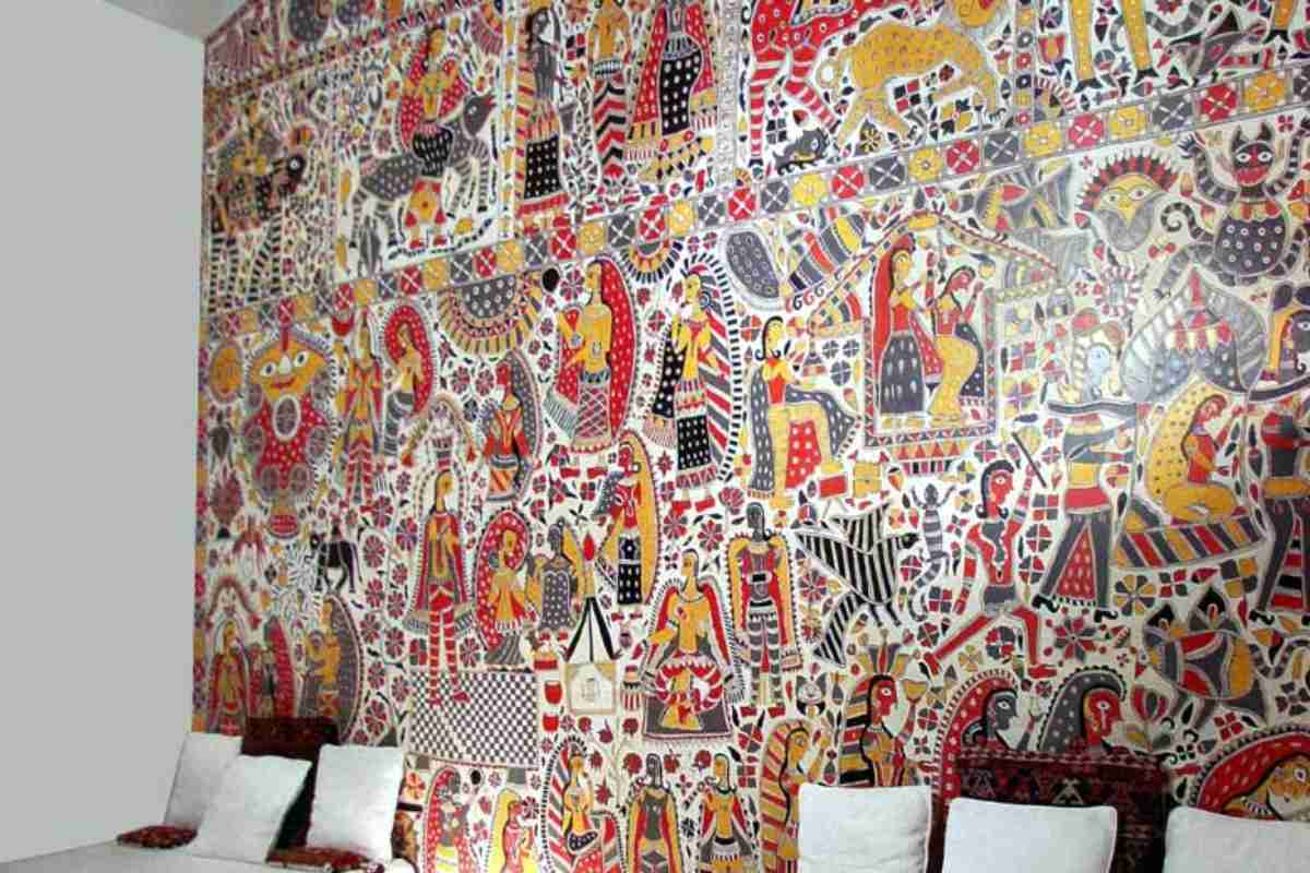 Stunning Mahbubani art on a living room wall