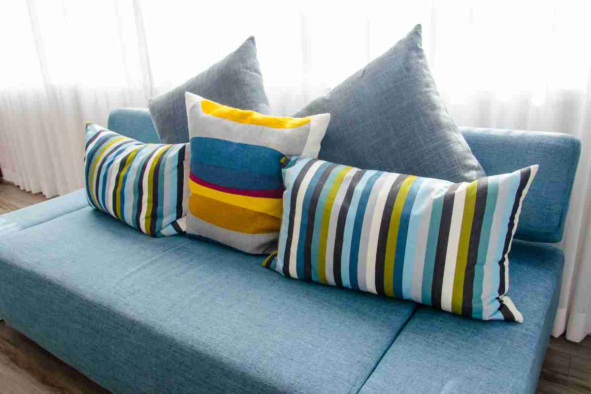 Brightly striped cushions