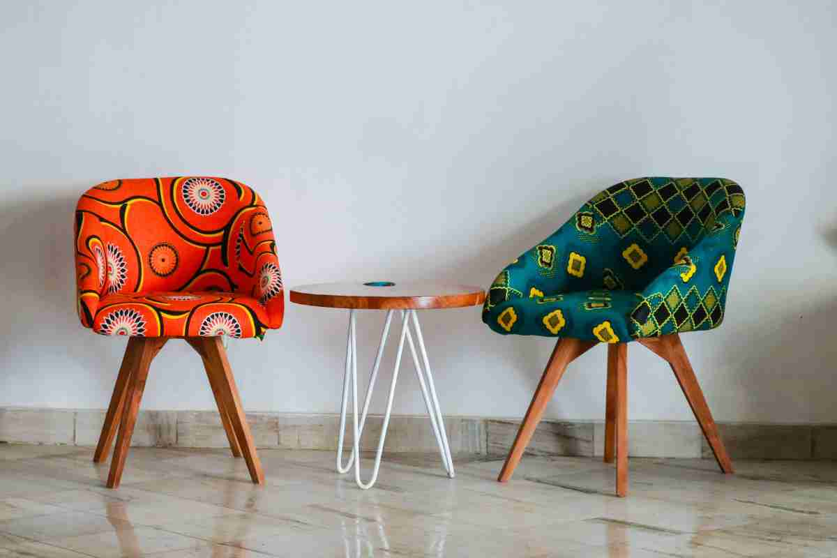 Colorful patterned upholstery 