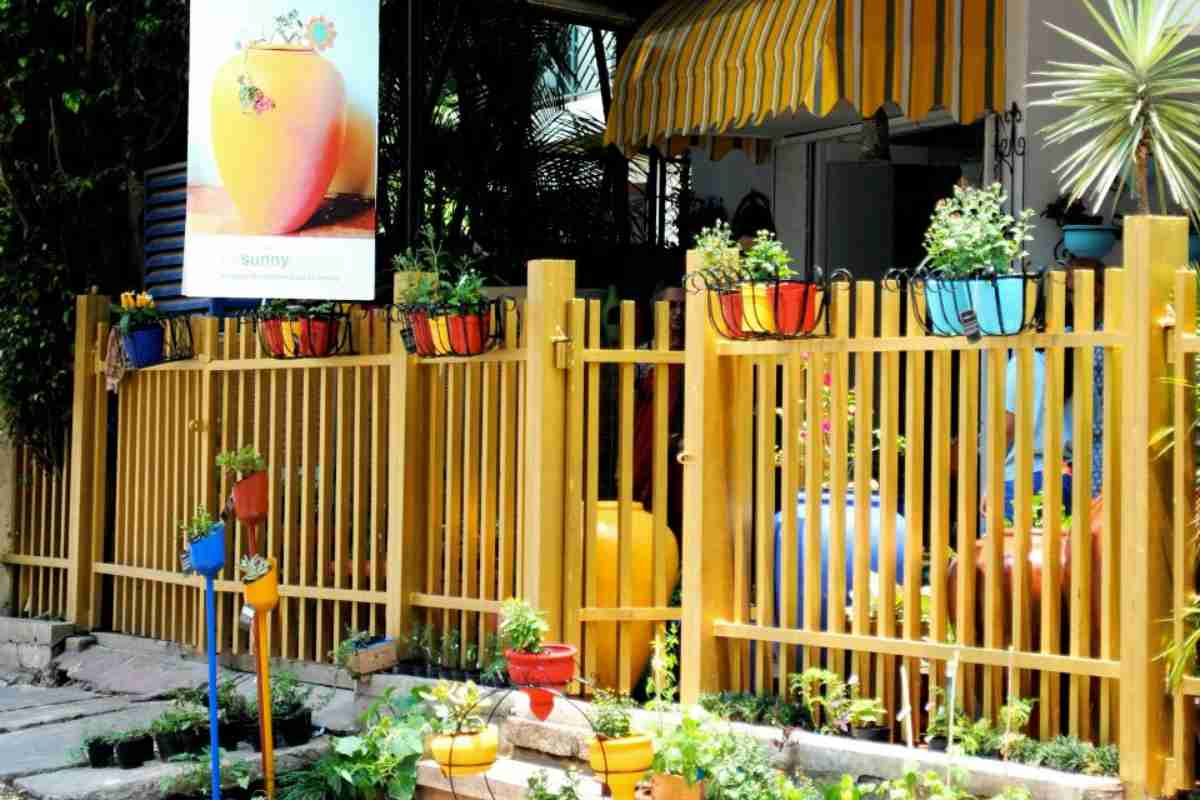 The colorful  outdoor space at the My Sunny Balcony store