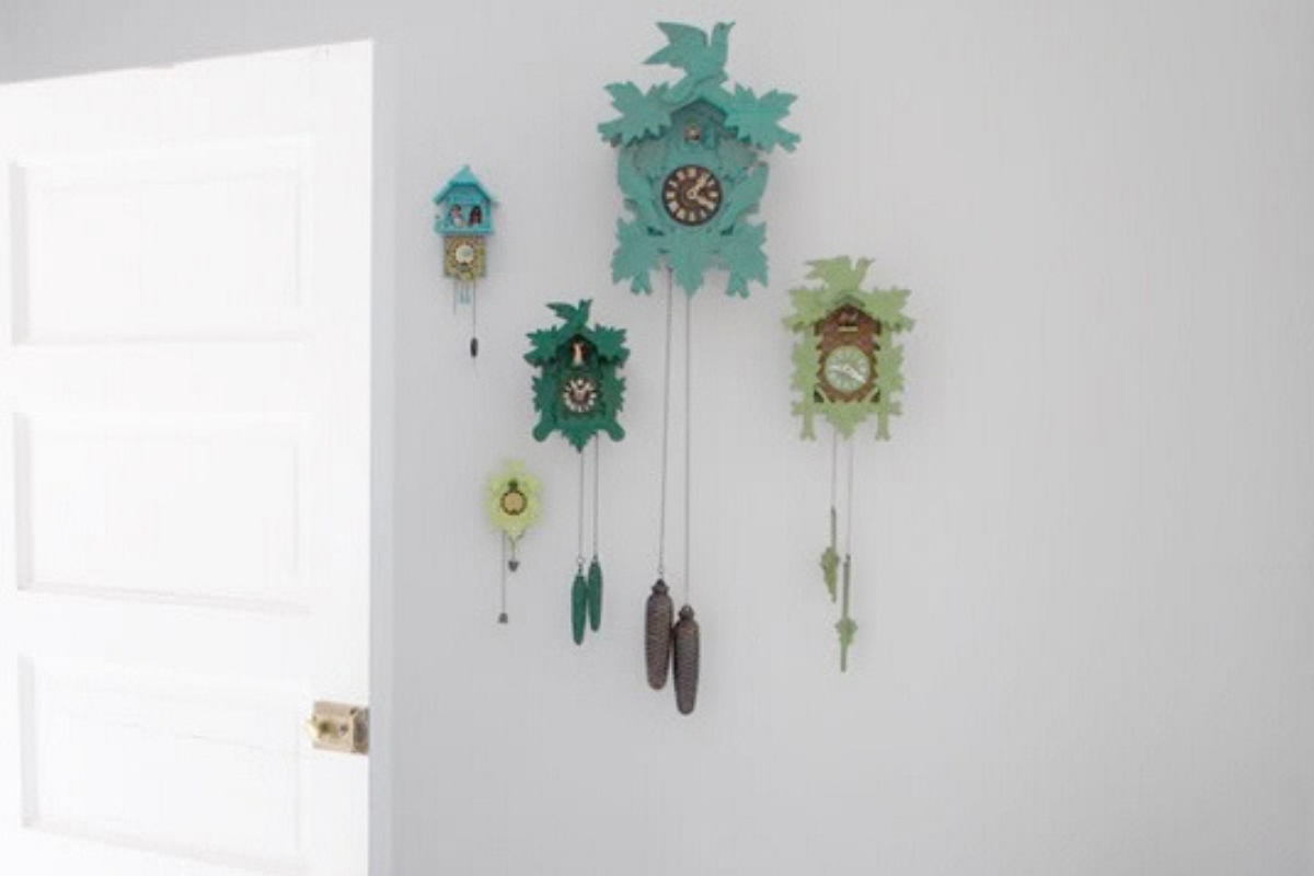 Colorful cuckoo clocks