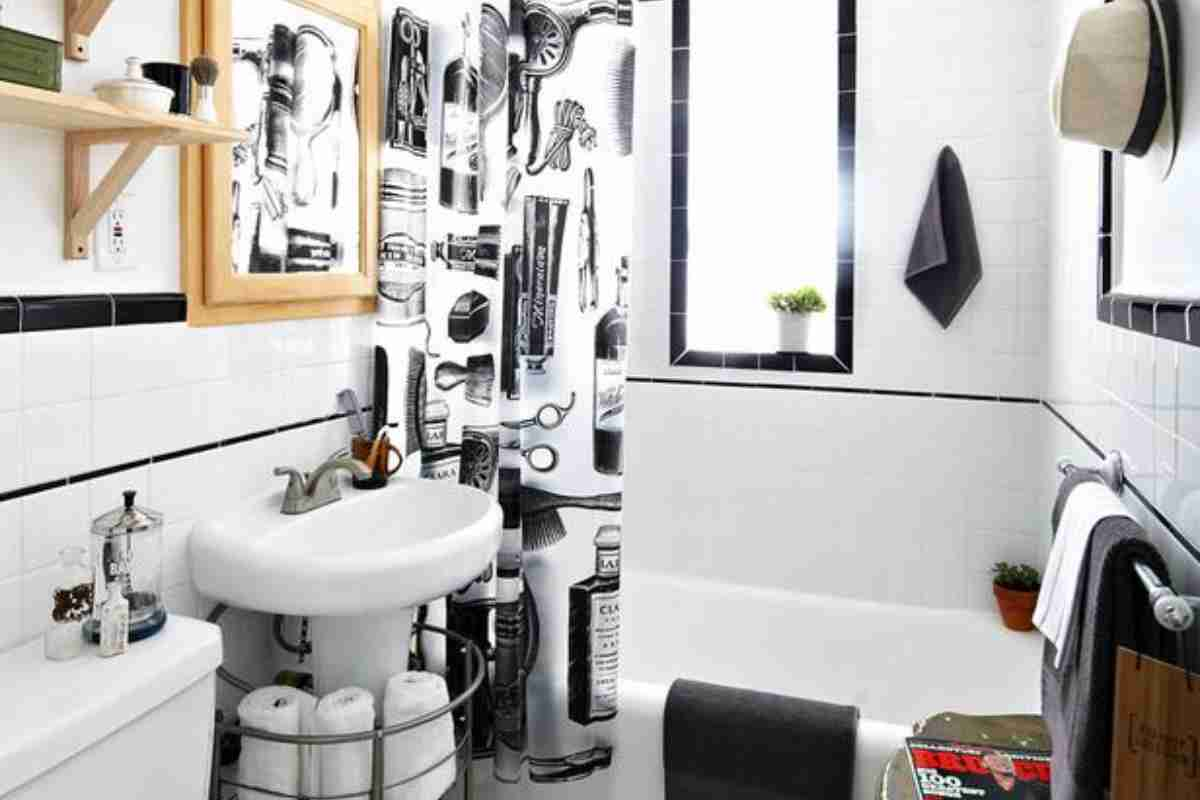 A bathroom dresser styled for a teenage boy