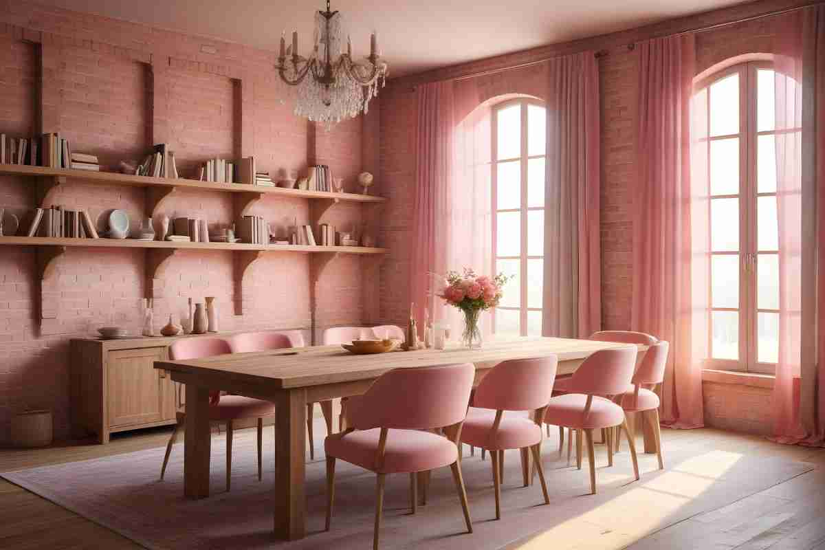 pink dining room