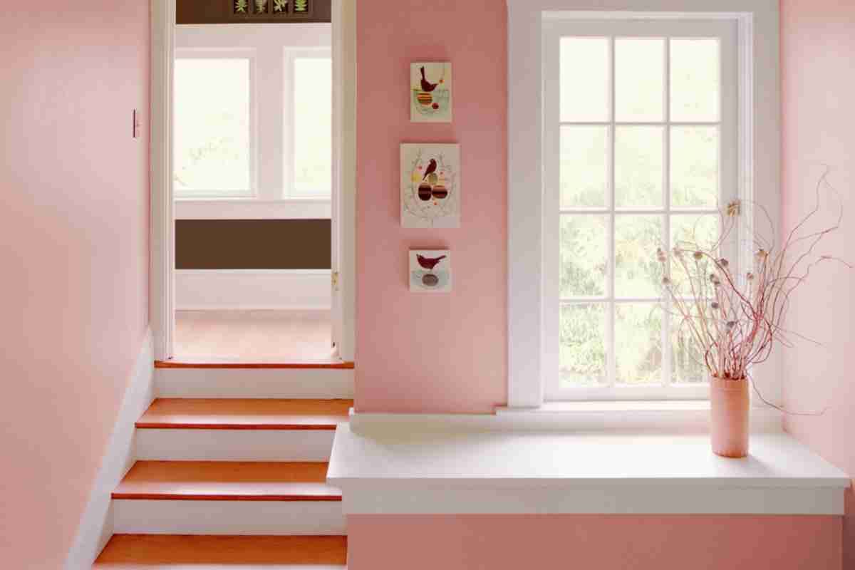 pink staircase area