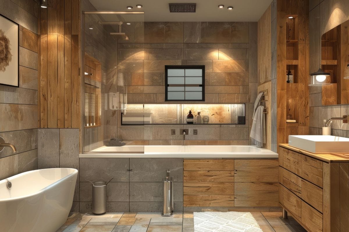 interior decor is to have the shower and tub togethe