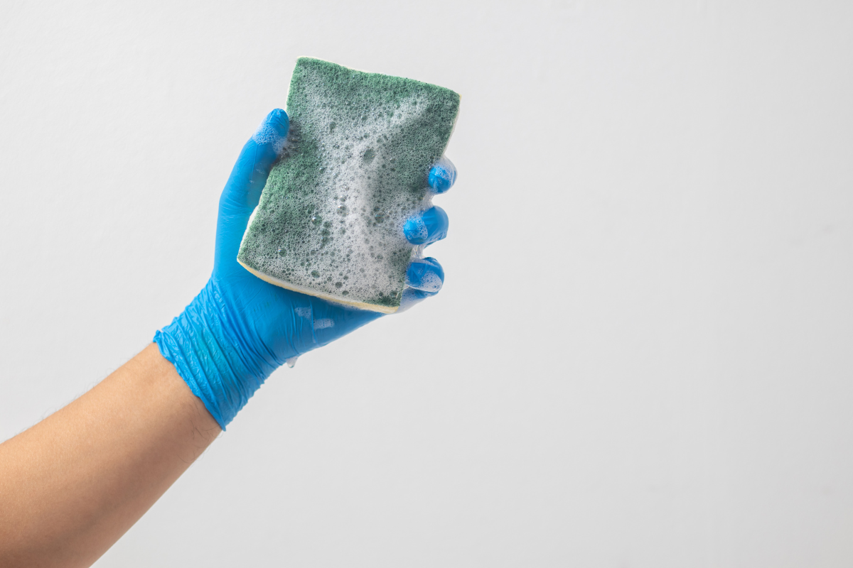 Use a soft sponge to clean the walls