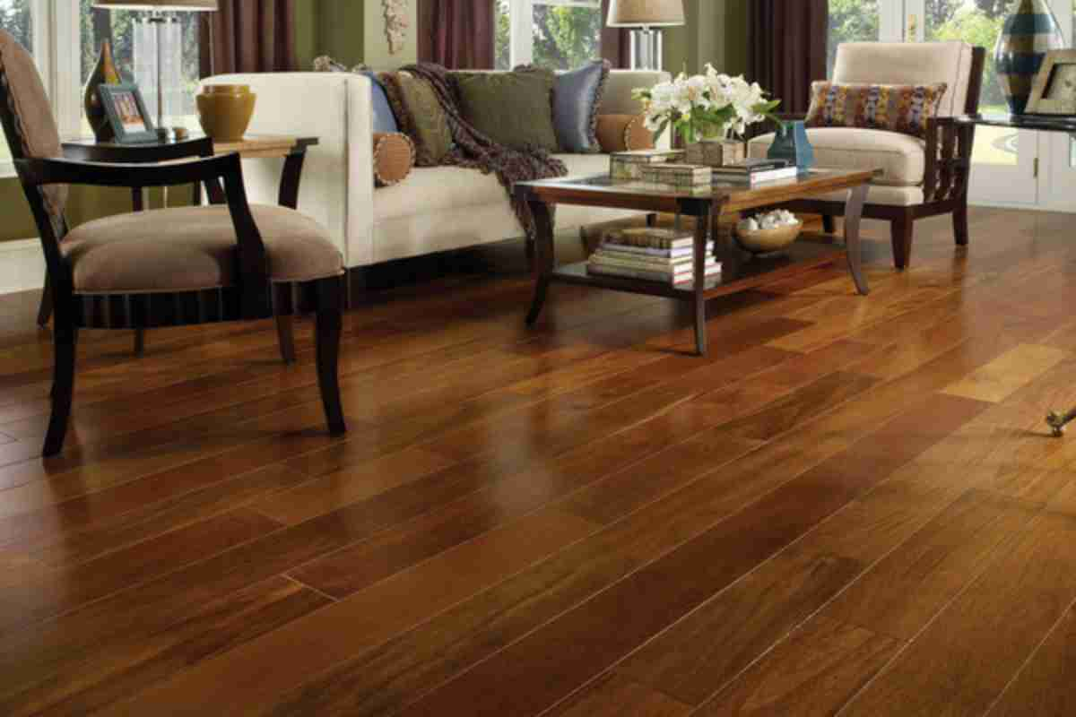 Hardwood flooring in a living room