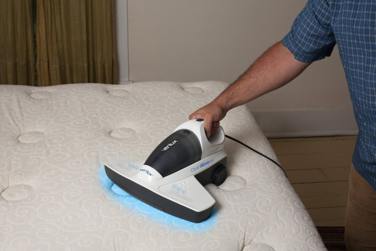 UV light is being used to sanitize a mattress