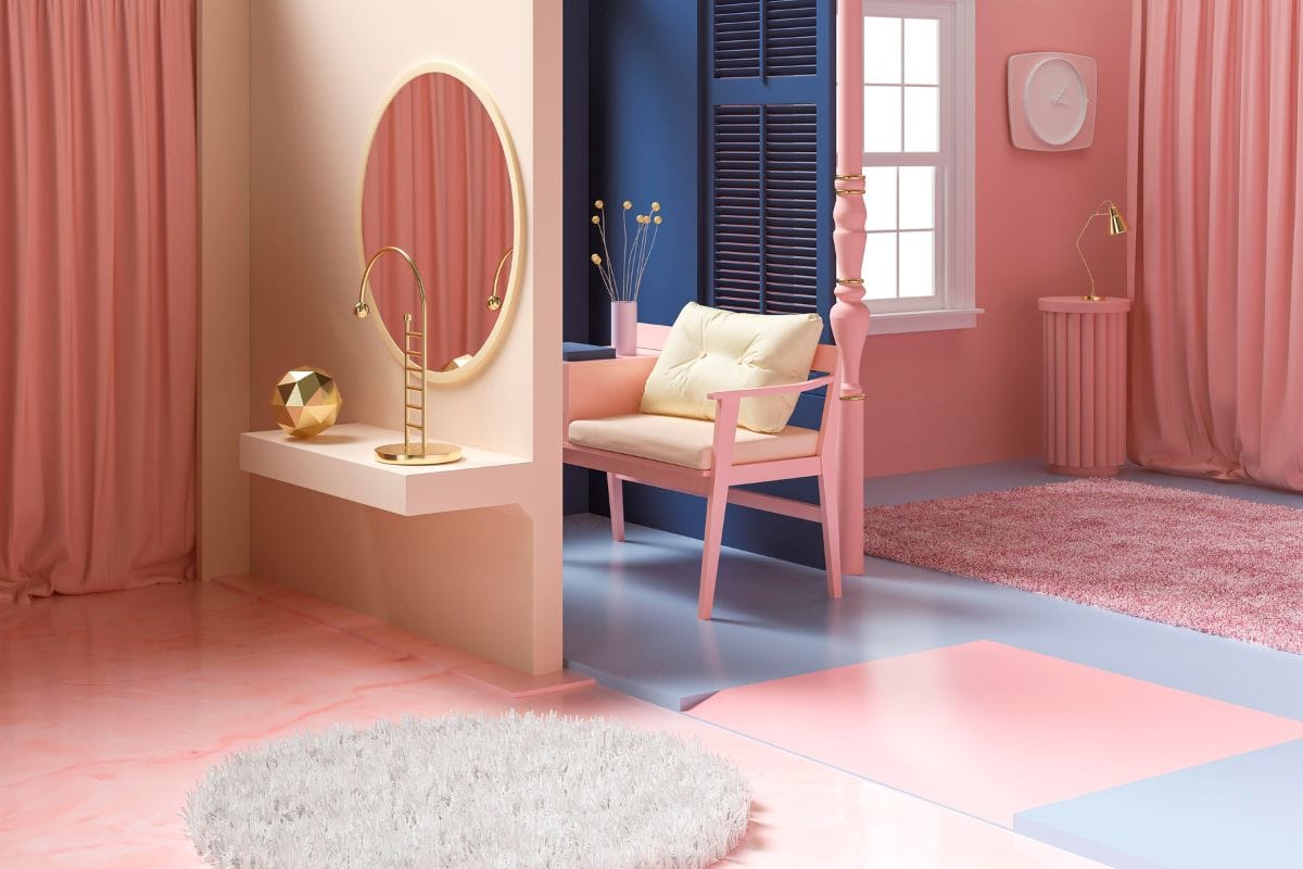 The pink accent chair