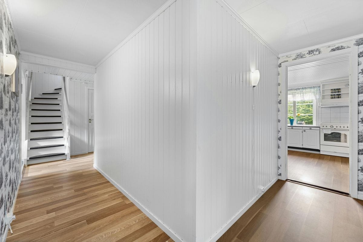 White sloped walls