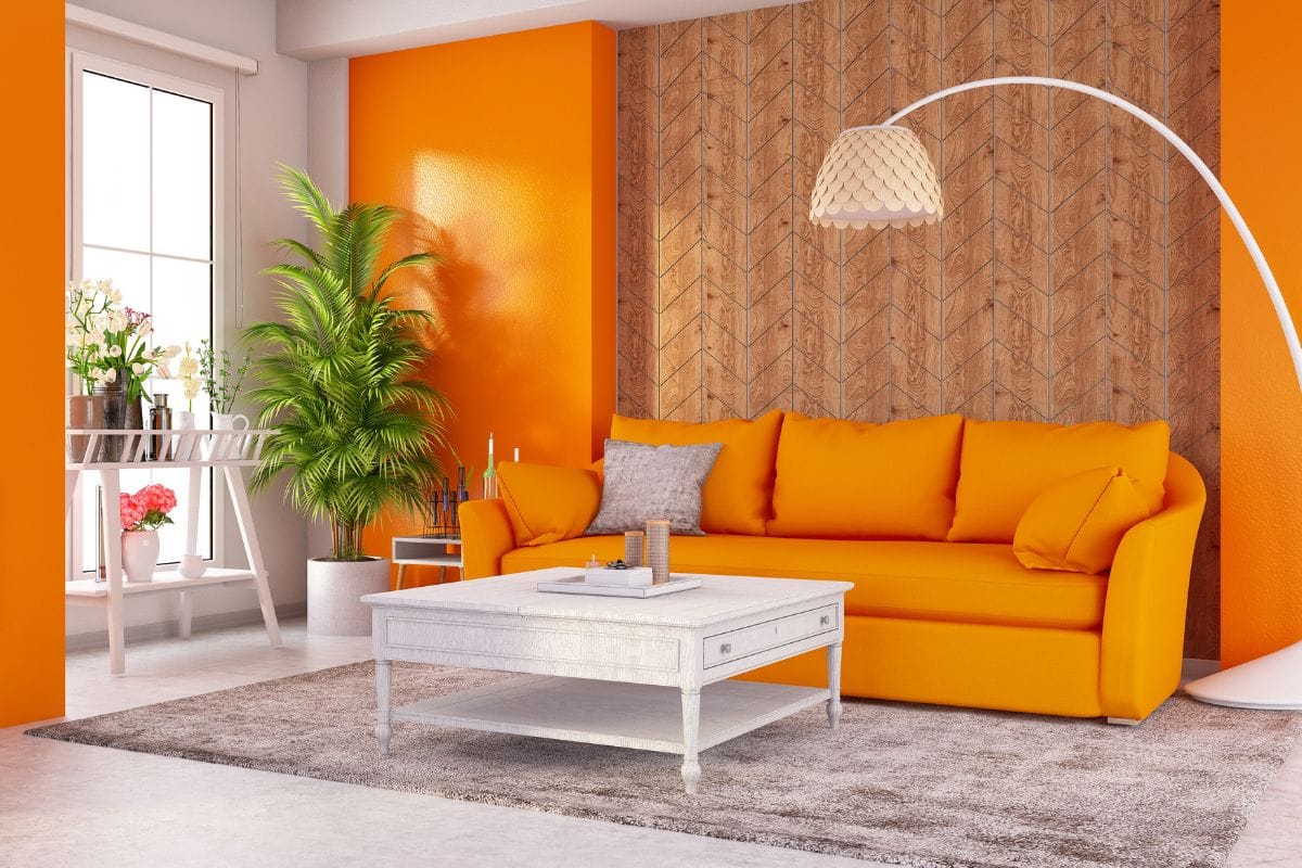 Orange accent wall