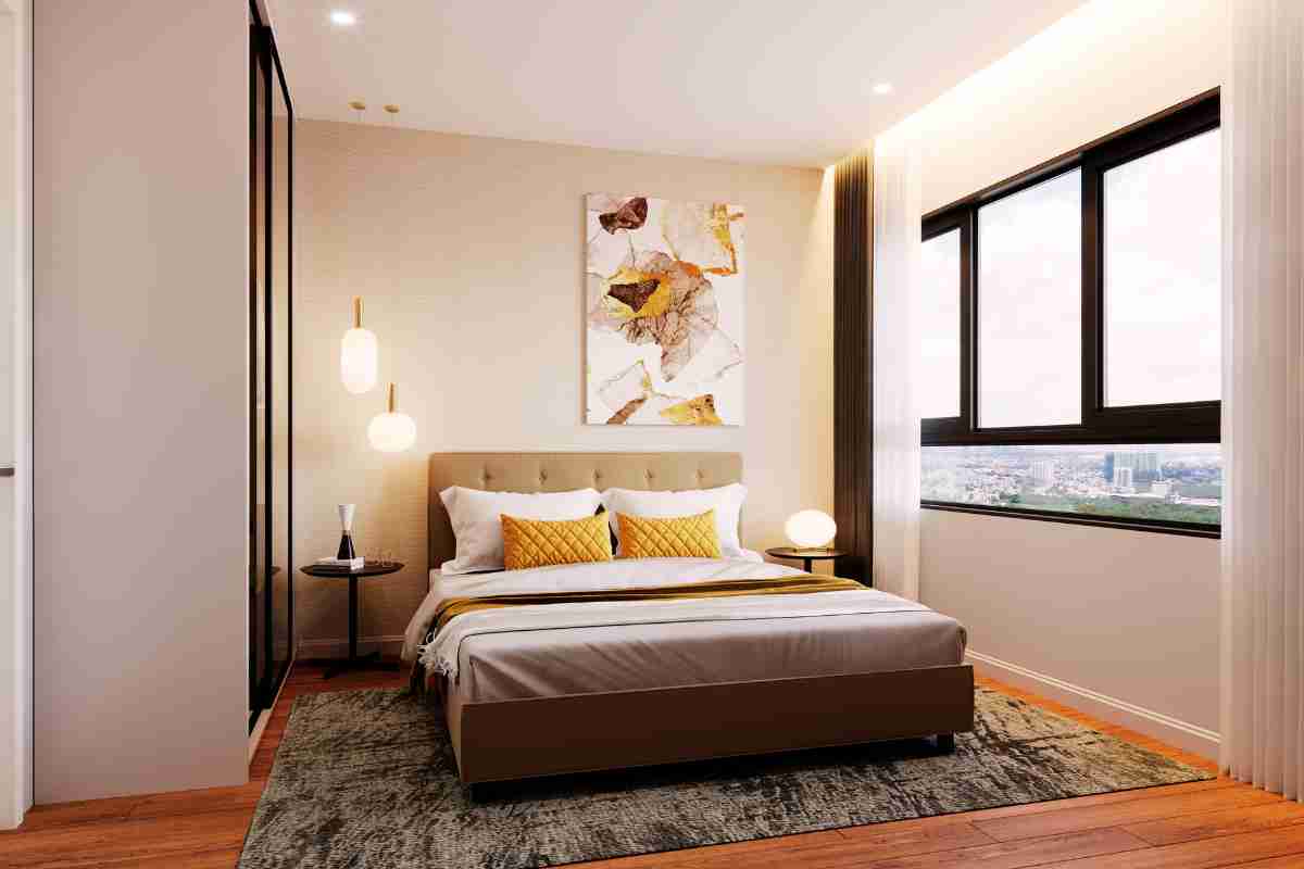 bed in room