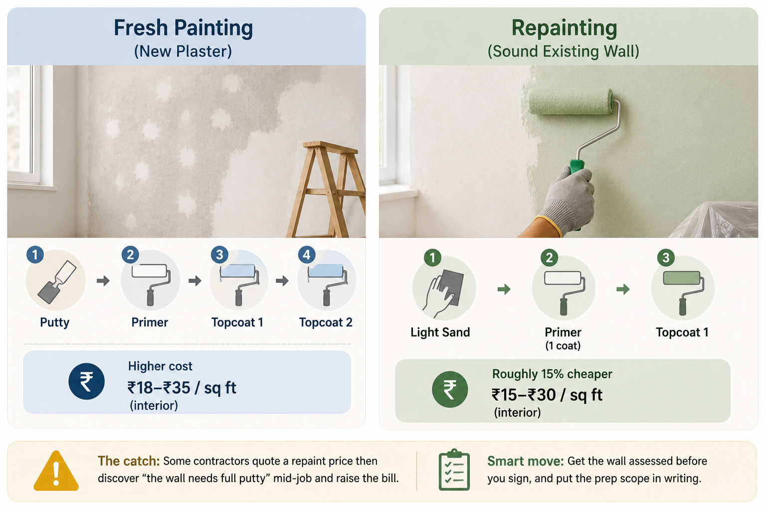 Fresh Paint vs Repainting Costs