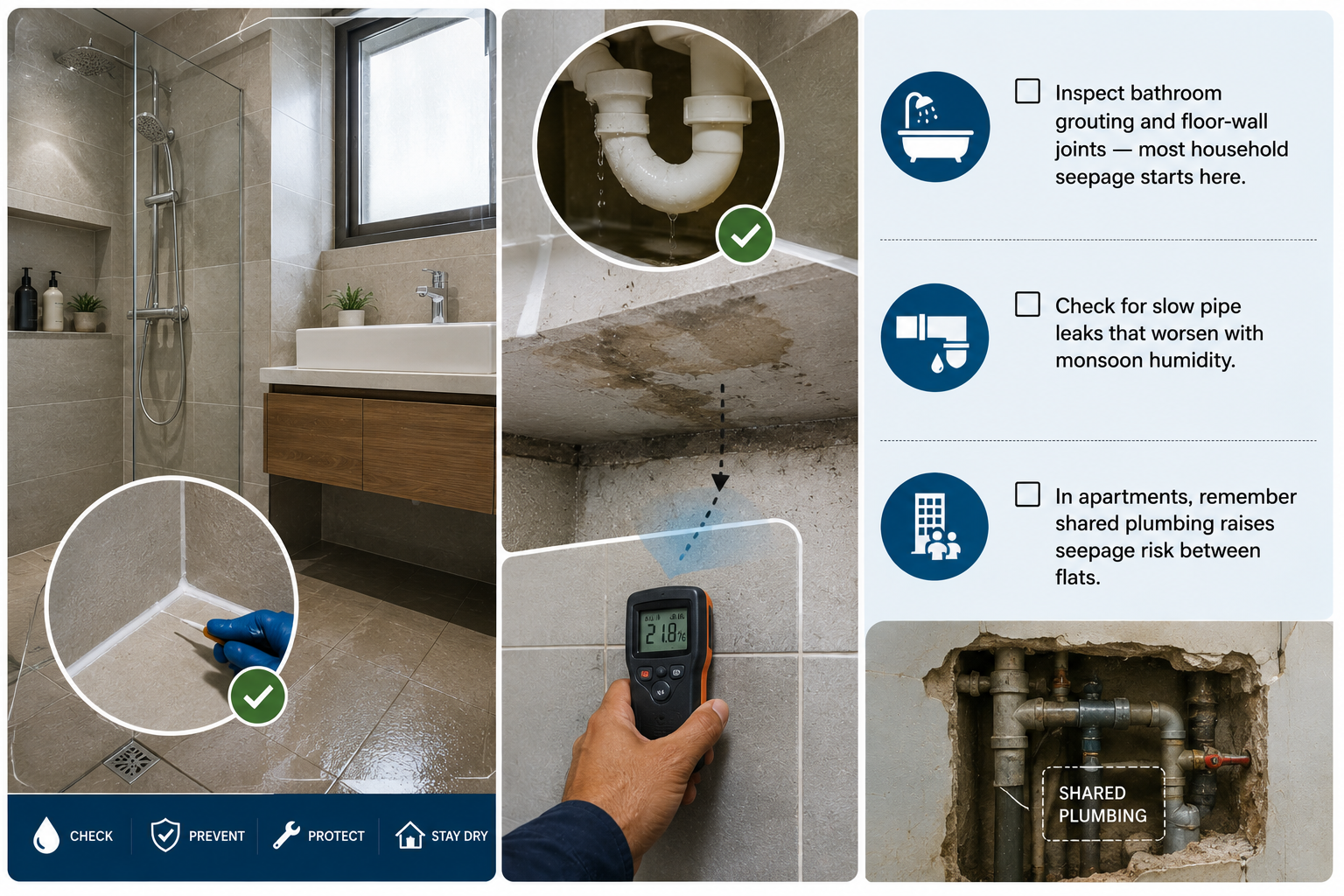 Pre-Monsoon Bathroom and Plumbing Seepage Prevention Checklist