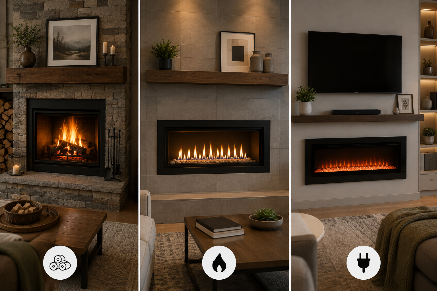 Wood-Burning vs Gas vs Electric Fireplace Options for Modern Homes