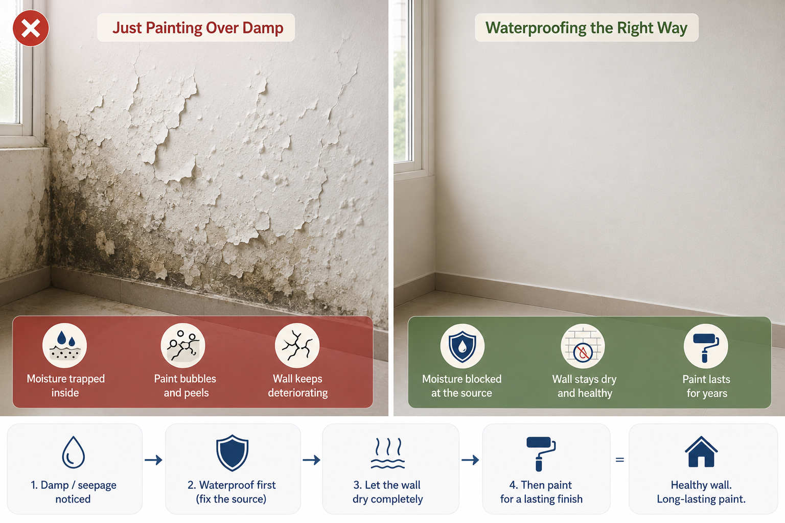 Waterproofing vs Just Painting Over Damp