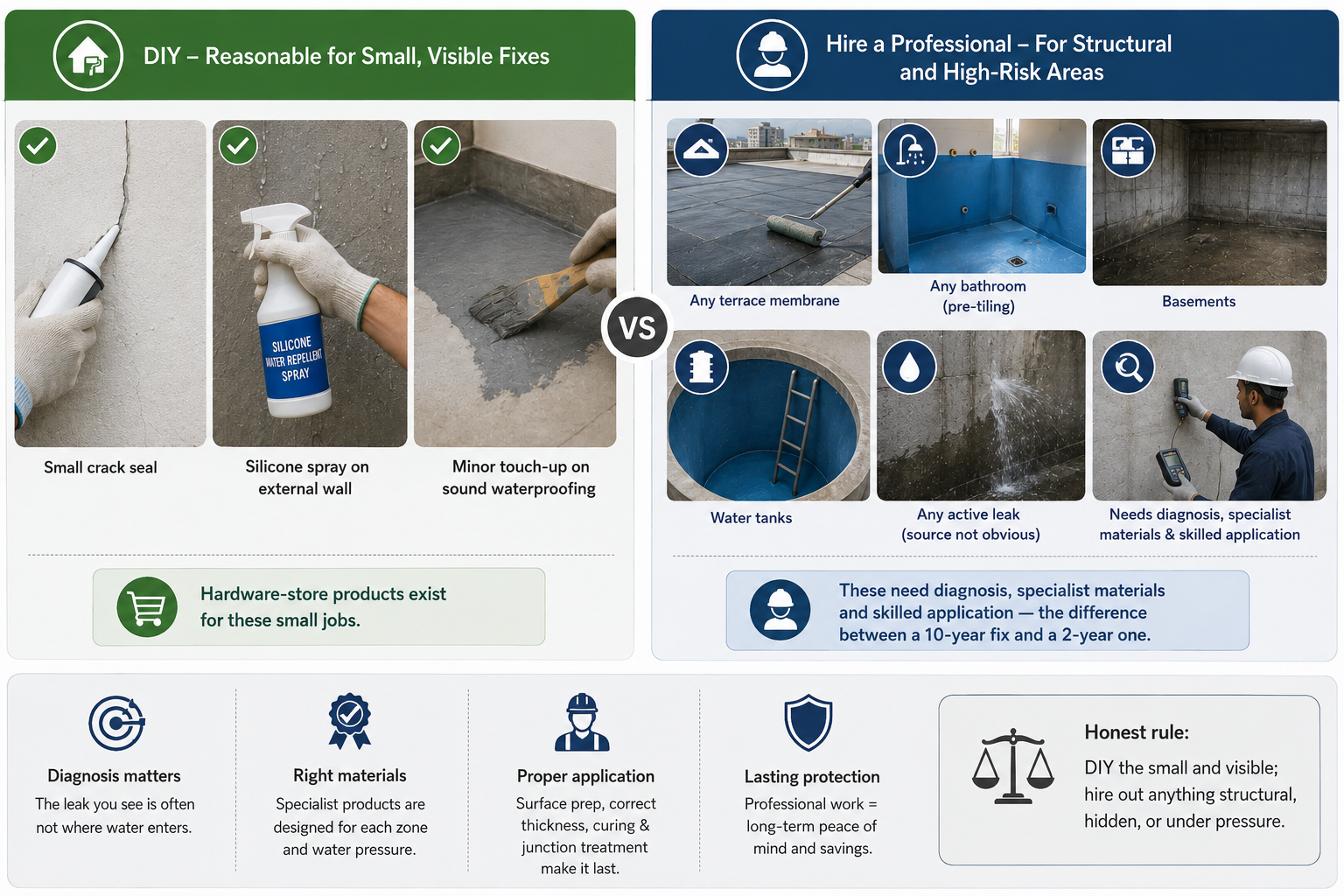 diy vs professional waterproofing service