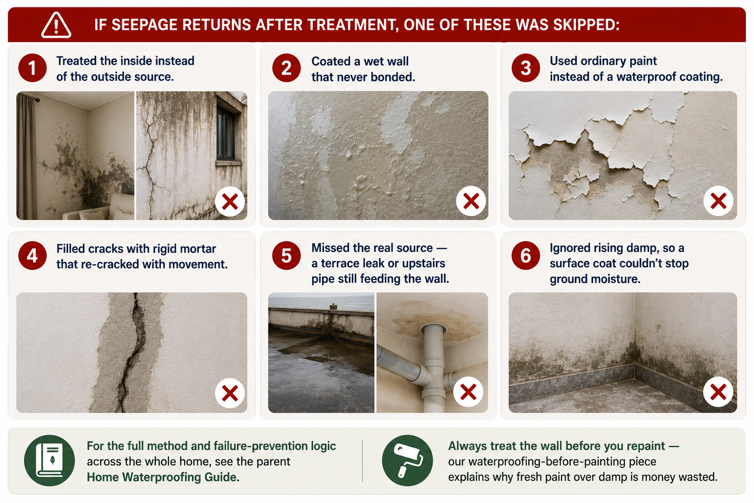 Why Wall Seepage Keeps Coming Back After Treatment