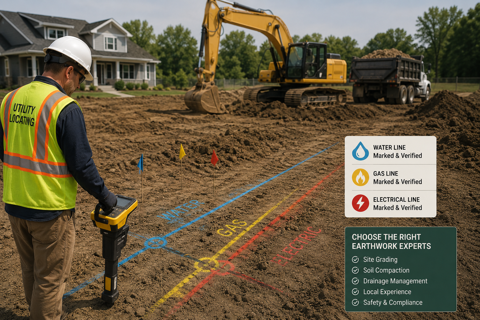 Proper grading ensures that surface water naturally flows away from your home rather than pooling around your foundation walls. Excavators dig down to undisturbed soil, removing topsoil that contains organic material, which naturally breaks down and creates air pockets over time. Sub-grade drainage systems, such as perimeter French drains and aggregate gravel beds, must be integrated during this phase.