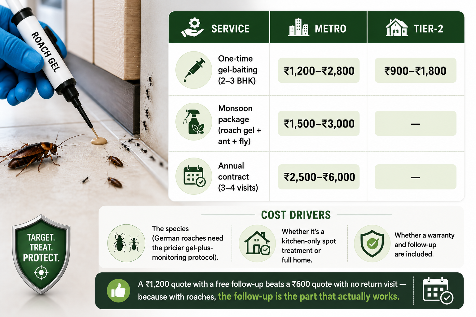Cockroach & Ant Control Costs In 2026