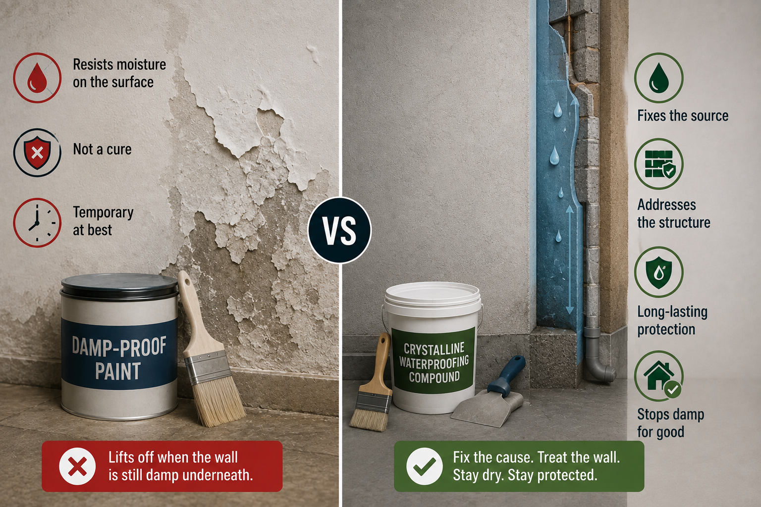 damp-proof-paint-vs-real-waterproofing-damp-wall-india