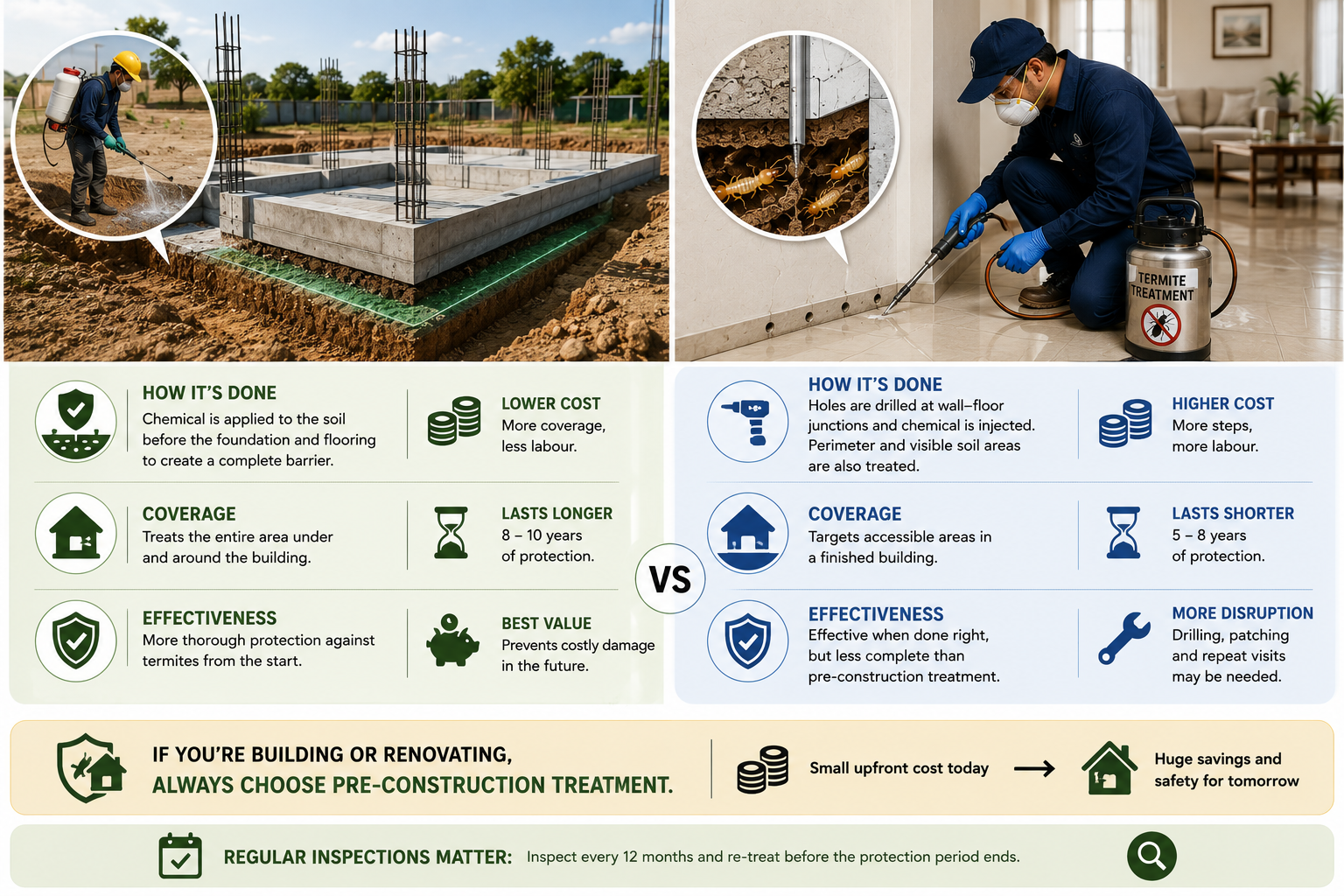 Pre-construction Vs Post-construction Termite Control Treatment